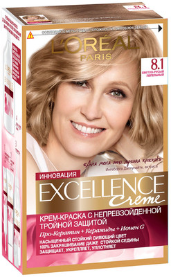 Крем-краска для волос L'Oreal Paris Excellence Creme светло-русый пепельный 8.1