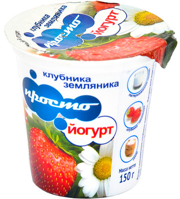 Йогурт Просто Молоко клубника-земляника 2.5%, 150г