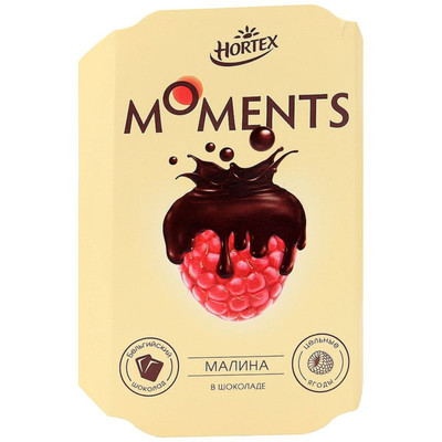 Малина Hortex Moments в тёмном шоколаде быстрозамороженная, 100г