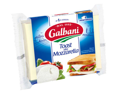 Сыр плавленый Galbani Моцарелла 8 ломтиков 45%, 150г