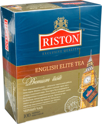 Чай Riston Английский элитный чёрный байховый с ароматом бергамота в пакетиках, 100х2г