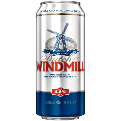 Пиво Dutch Windmill светлое фильтрованное 4.6%, 500мл