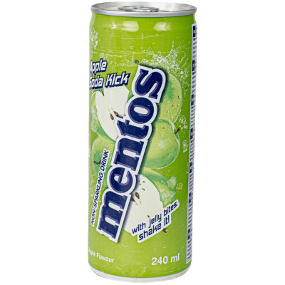 Напиток Mentos Apple Soda Kick безалкогольный негазированный, 240мл