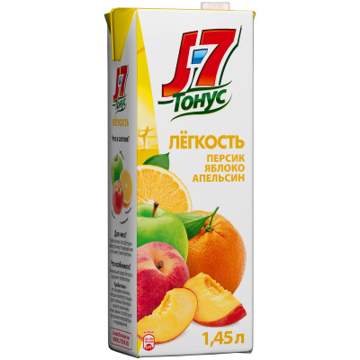 Нектар J7 Тонус Легкость Персик-Яблоко-Апельсин с пребиотиком, 1.45л