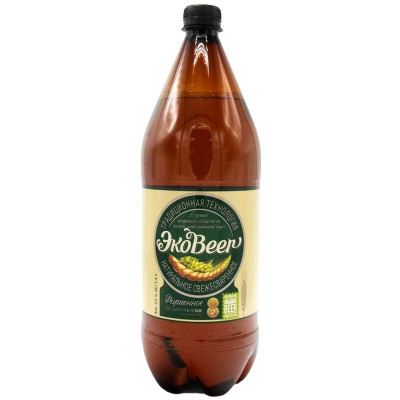 Пиво Афанасий Экоbeer светлое пастеризованное 4.5%, 1.4л