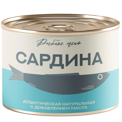 Сардина Рыбное Меню атлантическая с добавлением масла, 250г