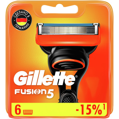 Кассеты для бритья Gillette Fusion 5 сменные, 6шт