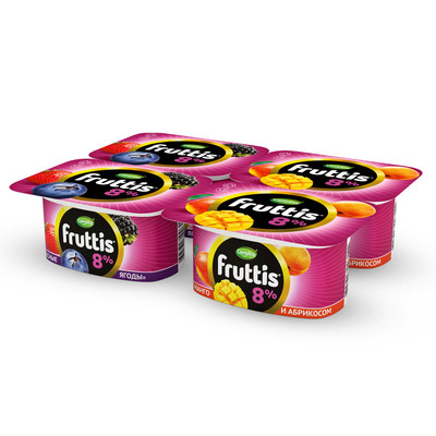 Продукт йогуртный Fruttis абрикос-манго-лесные ягоды 8%, 115г