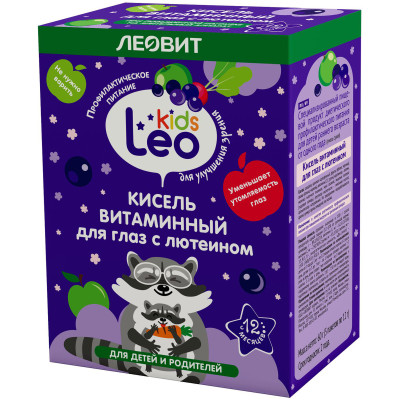 Кисель Леовит Leo Kids витаминный для глаз с лютеином для детей, 60г