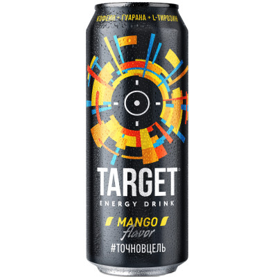 Напиток Target манго безалкогольный тонизирующий газированный пастеризованный жестяная банка, 450мл