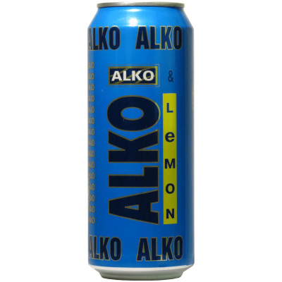 Напиток пивной Alko со вкусом лимона нефильтрованный 6.9%, 500мл