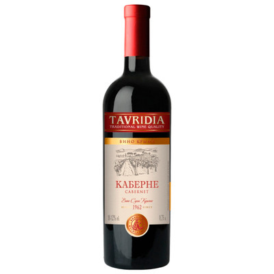 Вино Tavridia Каберне красное сухое 10-12%, 750мл