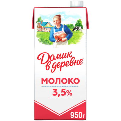 Молоко Домик в деревне стерилизованное 3.5% 950мл