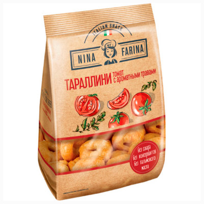 Тараллини Nina Farina с томатом и ароматными травами, 180г
