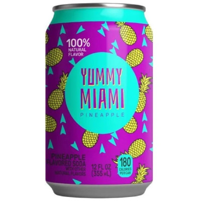 Напиток сильногазированный Yummy Miami Pineapple безалкогольный, 355мл