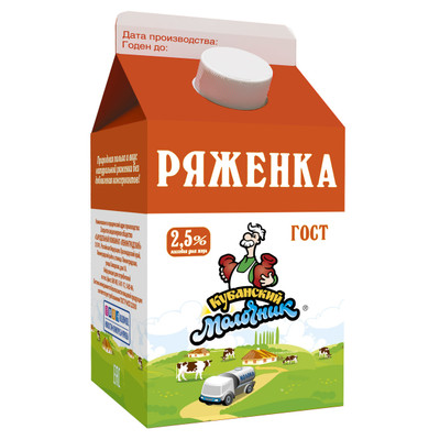 Ряженка Кубанский Молочник 2.5%, 450мл