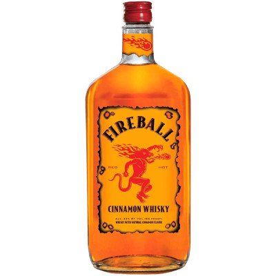 Напиток спиртной Fireball на основе виски 33%, 750мл + набор игры для бирпонга