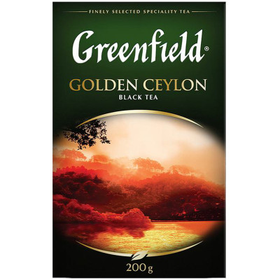 Чай Greenfield Золотой Цейлон чёрный цейлонский листовой, 200г