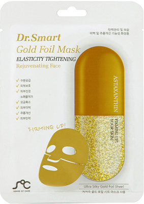 Маска для лица Dr. Smart Gold Foil Mask Elasticity Tightening омолаживающая, 25мл