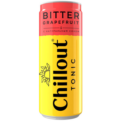 Тоник Chillout Bitter grapefruit безалкогольный сильногазированный, 330мл