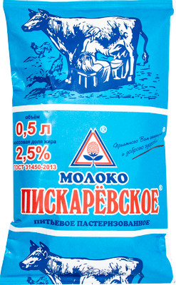 Молоко Пискаревский пастеризованное 2.5%, 500мл