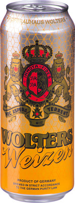 Пиво Wolters Вайцен светлое нефильтрованное 5.3%, 500мл
