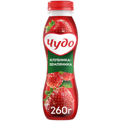 Йогурт фруктовый Чудо клубника-земляника 1.9%, 260мл