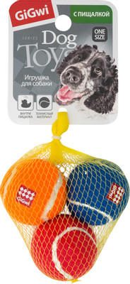 Игрушка для собак GiGwi Мяч с пищалкой, 3шт