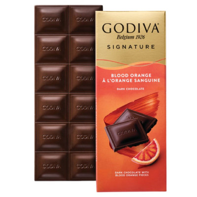 Шоколад тёмный Godiva с красным апельсином, 90г