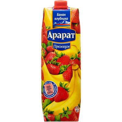Напиток сокосодержащий Ararat Premium бананово-клубничный неосветлённый, 970мл