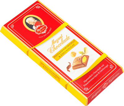 Шоколад молочный Reber Mozart AlpenVollmilch с ореховым пралине и марципаном, 100г