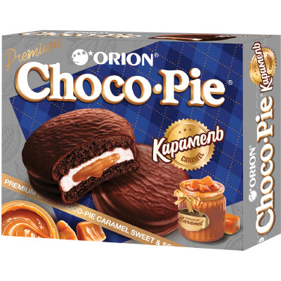 Пирожное Orion Choco Pie Dark Caramel в глазури, 360г