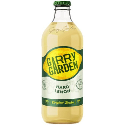 Напиток пивной Garry Garden Hard Lemon со вкусом лимона пастеризованный 4.5%, 400мл