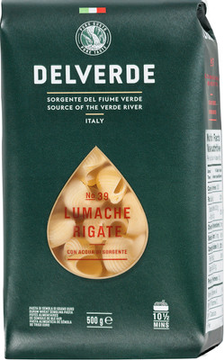 Макароны Delverde Lumache Rigate №39 из твёрдых сортов пшеницы, 500г