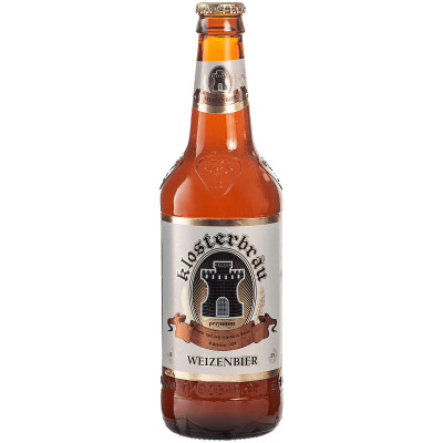 Пиво Klosterbrau Weizen пшеничное светлое нефильтрованное непастеризованное 4%, 500мл
