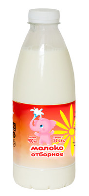 Молоко Кузьминки отборное пастеризованное 3.4-4.5%, 900мл