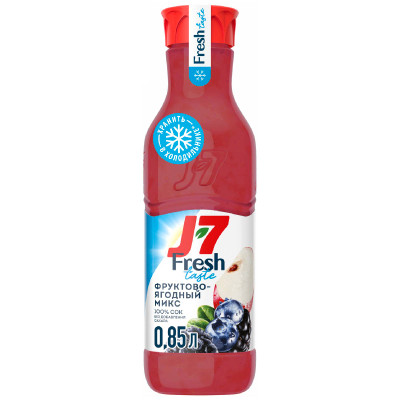 Сок J7 Fresh Taste Фруктово-ягодный микс с мякотью, 850мл
