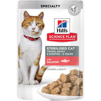 Корм Hills Science Plan с лососем в соусе для стерилизованных кошек, 85г