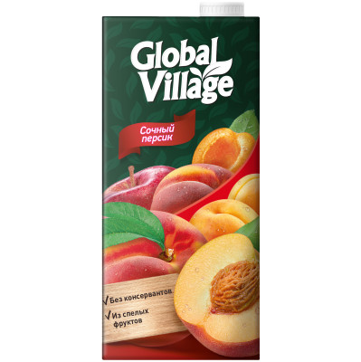 Напиток сокосодержащий Global Vilage из персиков, яблок и абрикосов, 950мл