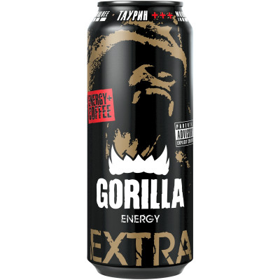 Напиток Gorilla Extra Energy безалкогольный тонизирующий газированный пастеризованный, 450мл