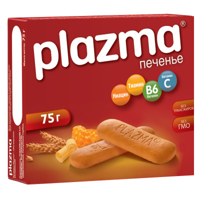 Печенье Plazma обогащенное витаминами, 75г