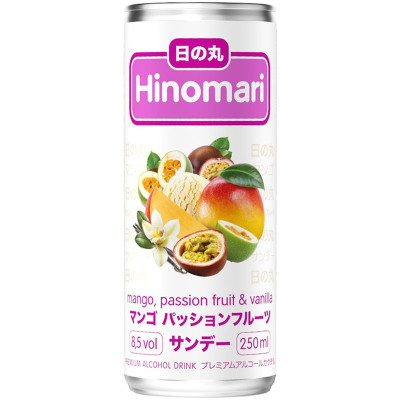 Напиток виноградосодержащий Hinomari манго-маракуйя газированный сладкий 8.5%, 250мл