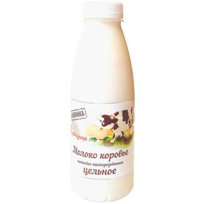 Молоко коровье Бификроха цельное питьевое пастеризованное 2-4.5%, 500мл