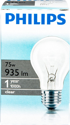 Лампа накаливания Philips А55 E27 75W прозрачная