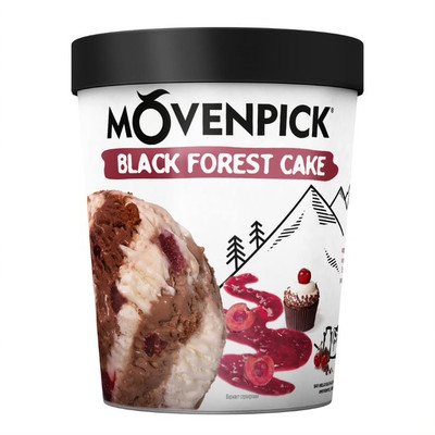 Мороженое Movenpick Black Forest Cake сливочное шоколад-вишня-кусочки печенья 8.6%, 300г