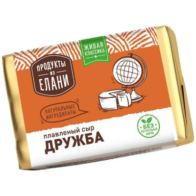Сыр плавленый Продукты Из Елани Дружба пастообразный 50%, 180г