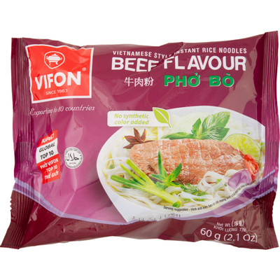 Лапша рисовая Vifon быстрого приготовления со вкусом говядины, 60г