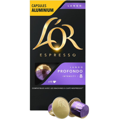 Кофе в капсулах L`or Espresso Lungo Profondo жареный молотый, 10x5.2г