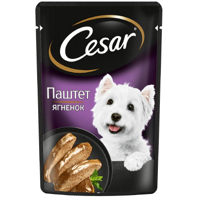 Влажный корм Cesar с ягнёнком для взрослых собак, 80г