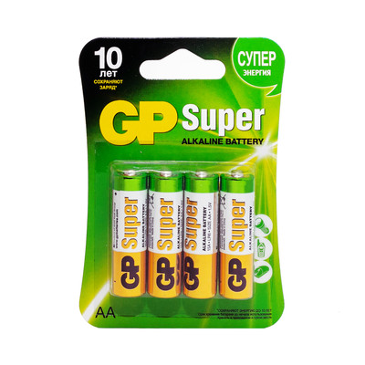 Батарейки GP Super АА 15A LR6, 4шт